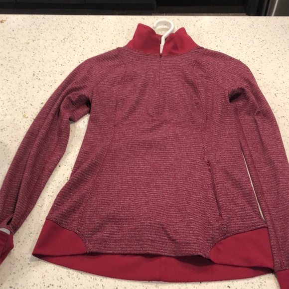 Red workout sweater. Half zip. - Picture 1 of 4